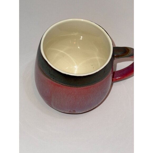 Handcrafted Red & Black Reactive Glaze Stoneware Mug By Redells - Picture 3 of 3